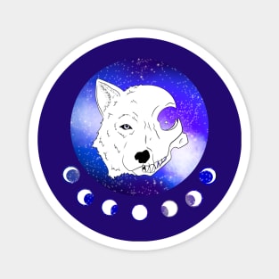 Wolf Moon Moonphases Wolf Skull Magnet